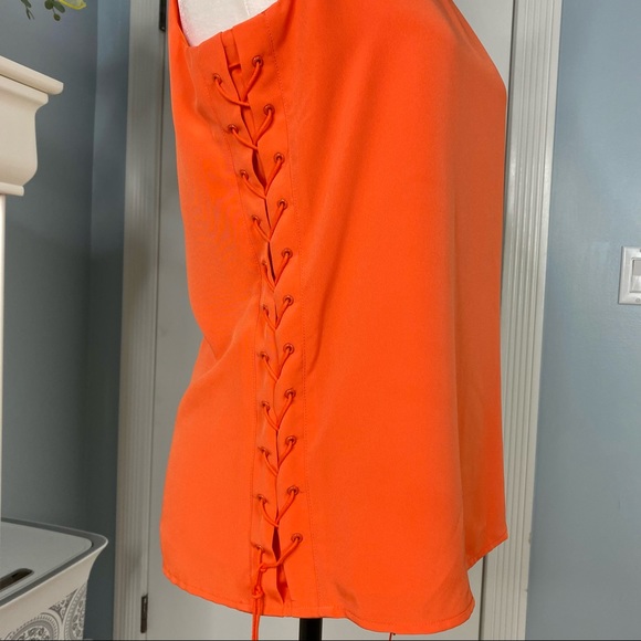 Ralph Lauren Orange Sleeveless Shoelace Stitch Top - Picture 4 of 10